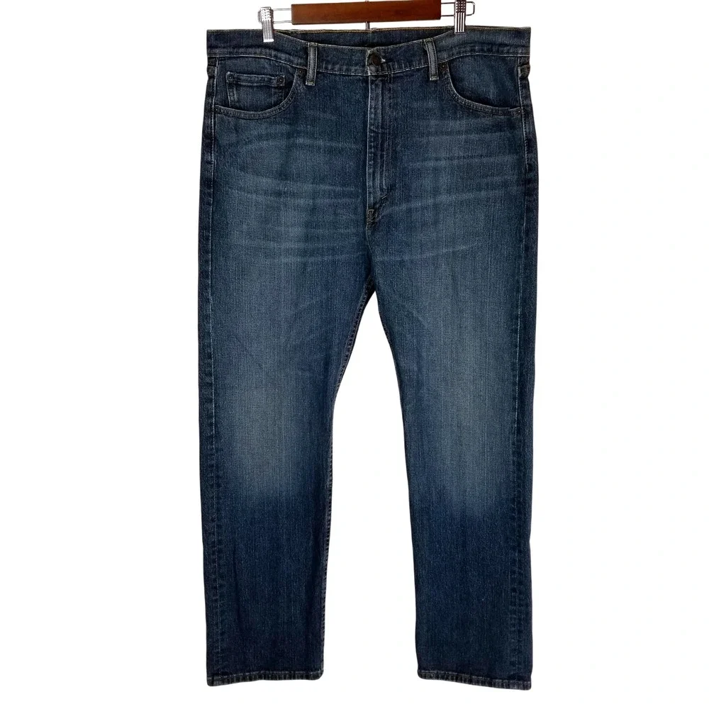 Levi's 505 Regular Fit Jeans Mens 42X32‎ Blue Denim Classic Relaxed Casual Jeans